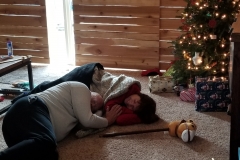 Colton loves to play nap time - looks like Grandma and Grandpa don't mind!