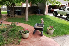 Colton being a helper at the new house