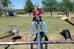 Stretch break on our way to Inks Lake State Park