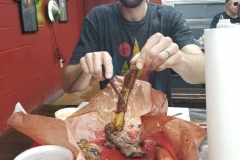 LEGIT Texas BBQ at Coopers BBQ in Llano.  Pots of warmed vinegary BBQ sauce, great cobbler, ate next to the town's sheriff.  That's Coopers.